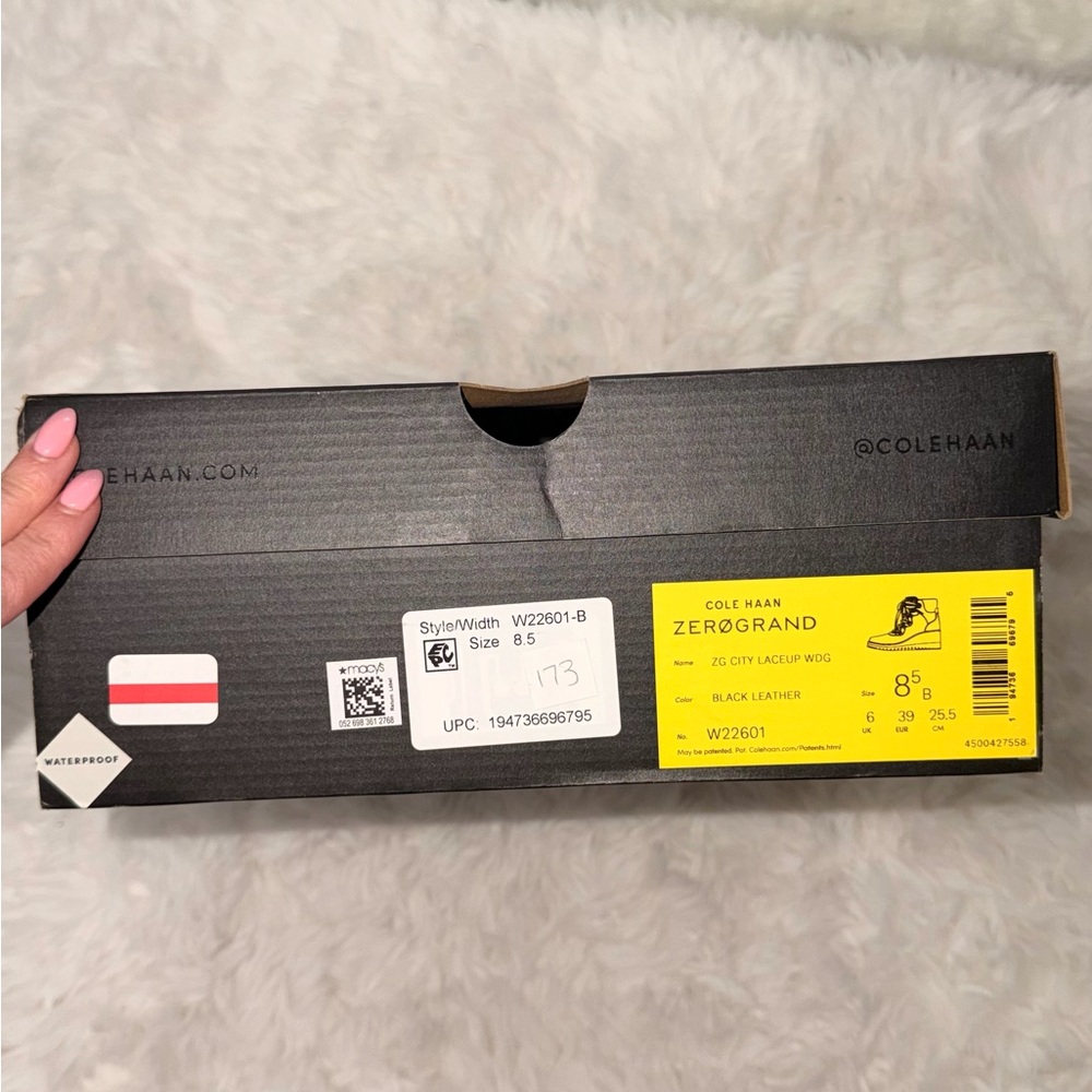 Cole Haan ZeroGrand Black Lace Up Waterproof Boots - Picture 8 of 9